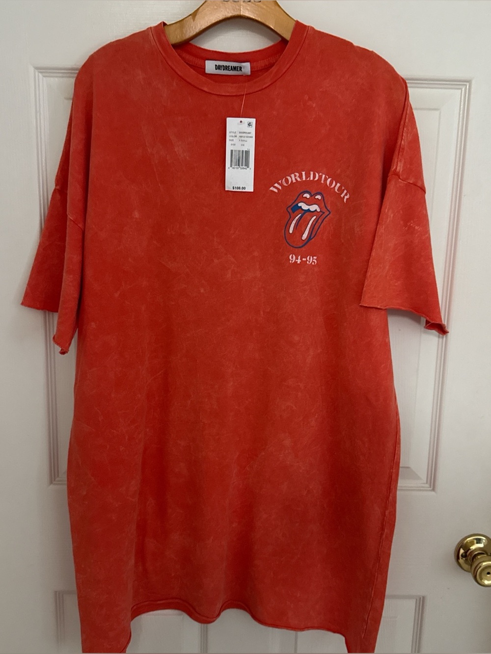 NWT Daydreamer Red Vintage-Wash Rolling Stones World Tour Tee size Xs